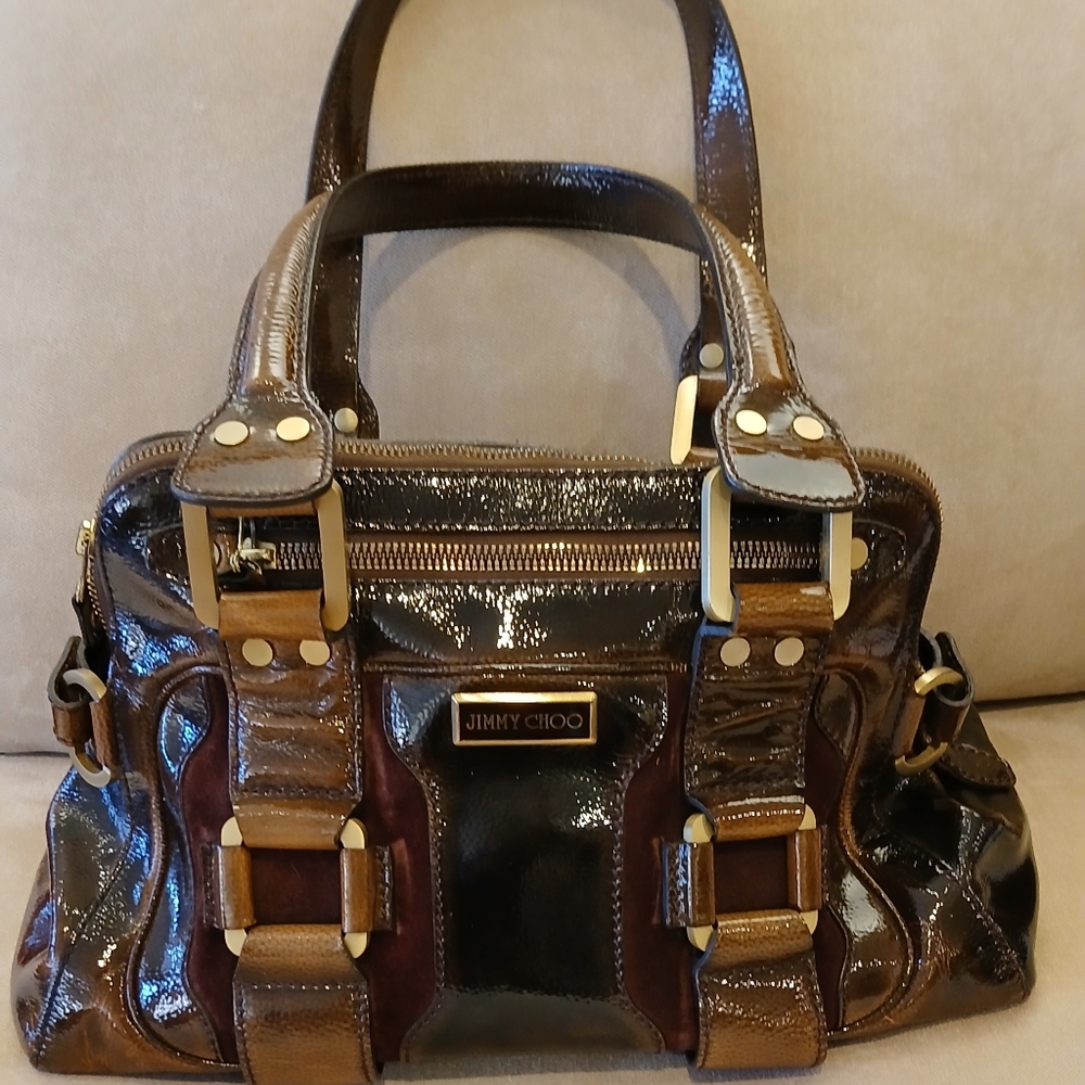 Jimmy Choo Shimmering Brown Shoulder Bag